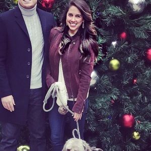 Free People maroon suede moto jacket